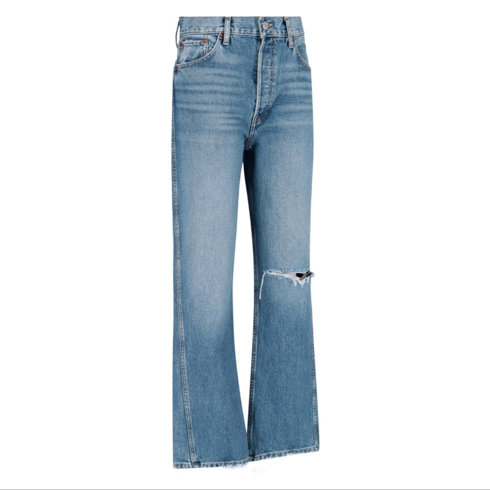 Re/Done NWT 90s High Rise Loose Straight Leg Fit Button Fly Jeans